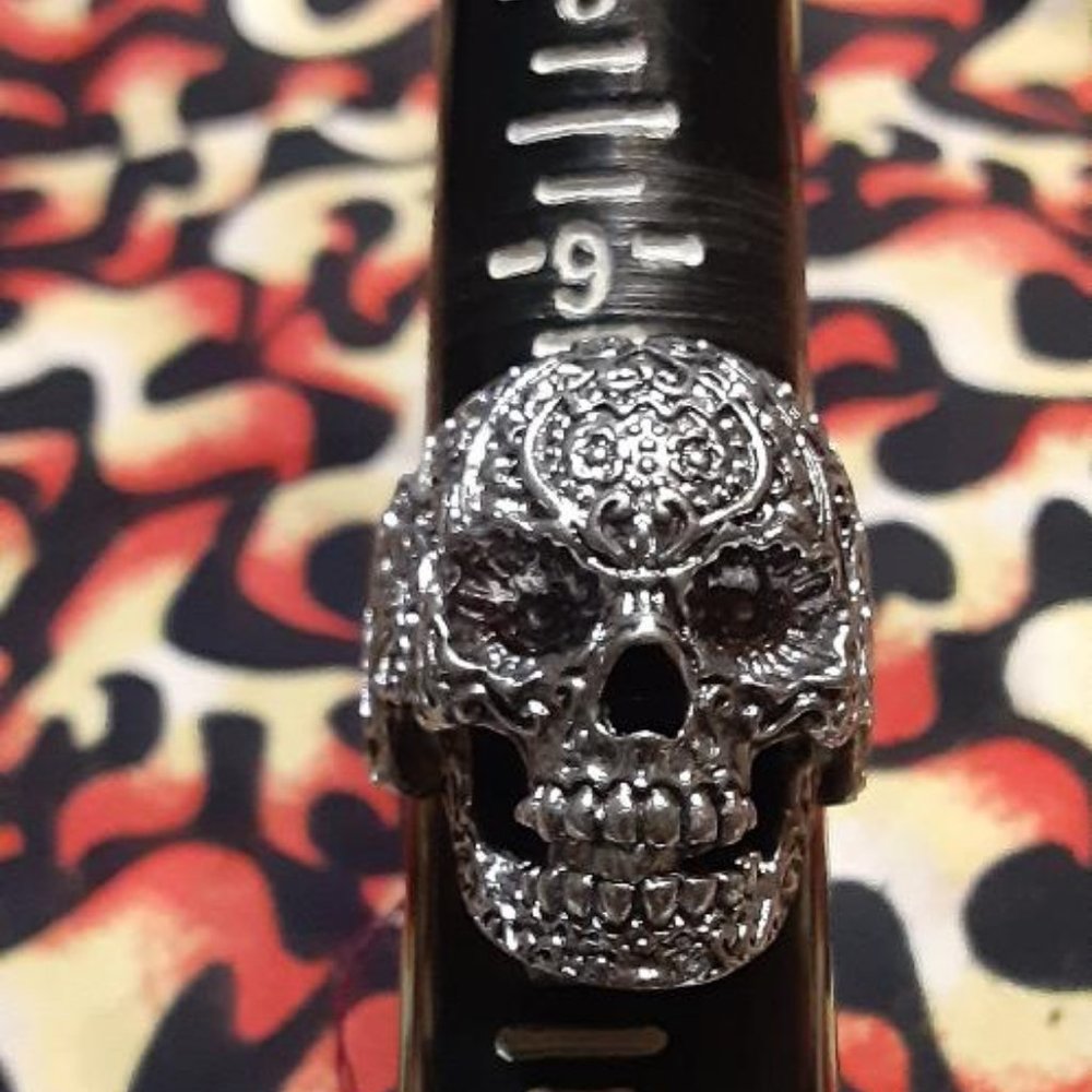 Sugar Skull Ring Sz 10 1/2